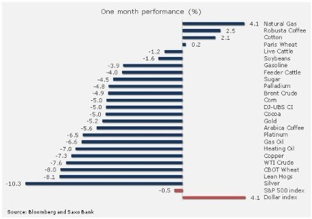 Февраль оказался суровым месяцем для товарных рынков