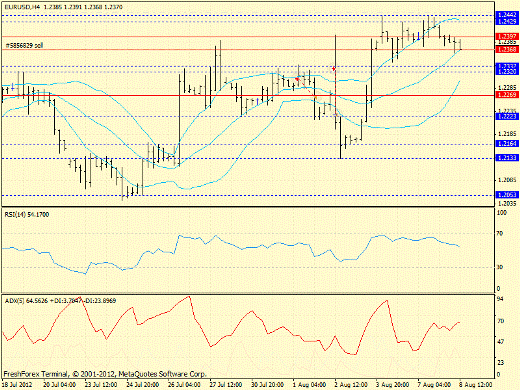 Forex определение потенциала тренда EURUSD 08.08.2012