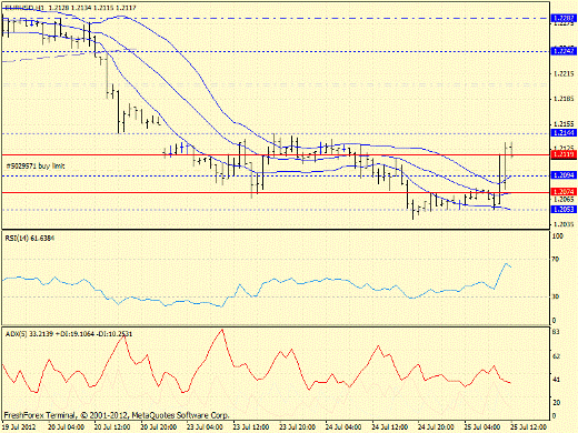 Forex определение потенциала тренда EURUSD 25.07.2012