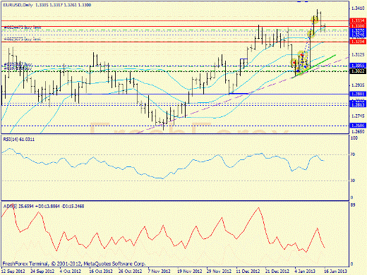 Forex определение потенциала тренда EURUSD 16.01.2013