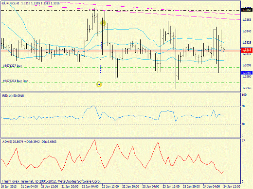 Форекс определение потенциала тренда EURUSD 24.01.2013