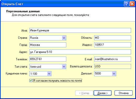 Терминал MetaTrader